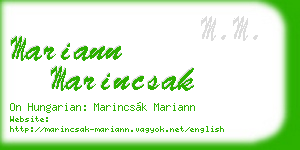 mariann marincsak business card
